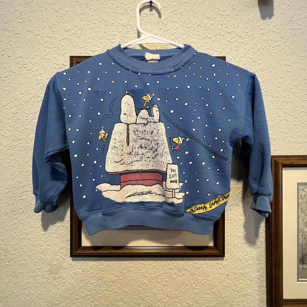 Vintage 70’s RARE Snoopy Ski Lift Snow Skiing Kids‎ Sweater Size Medium